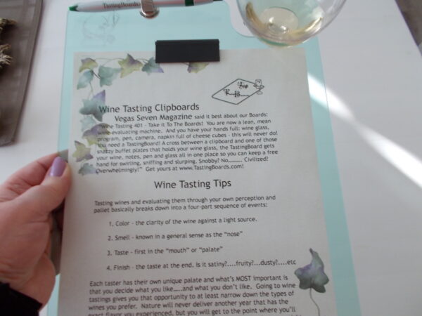Mint Acrylic Wine Tasting Clipboard